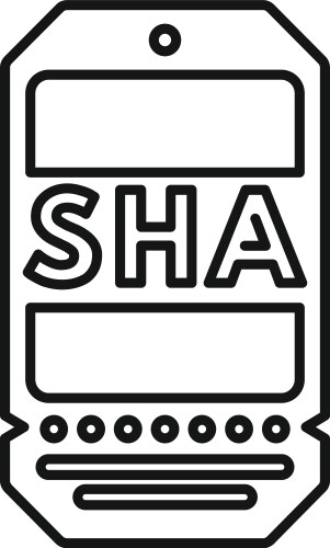 Sha algorithm hashing secure data encryption tag vector image