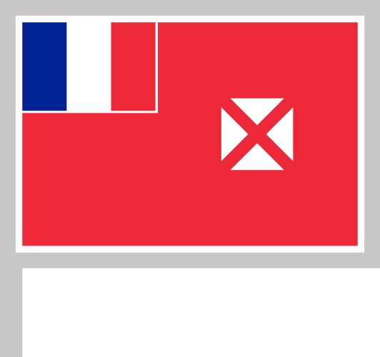 wallis and futuna flag on flagpole icon vector image