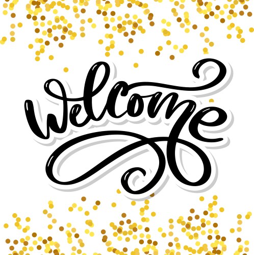 welcome brush lettering for decoration or banner vector image