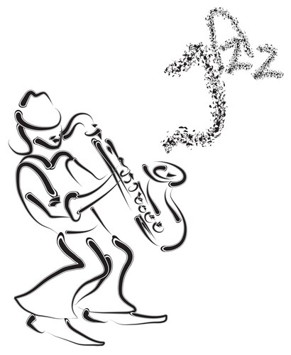 Stylized Saxophone Portrait Vector Image