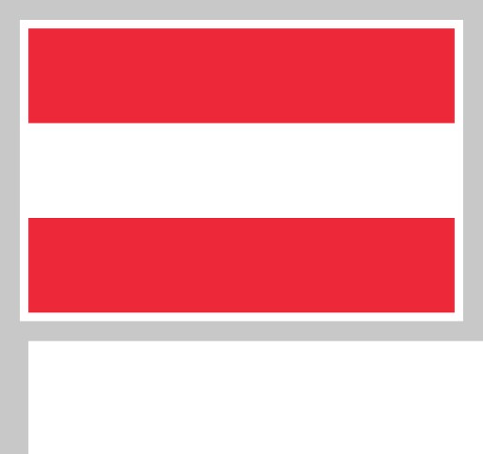 austria flag on flagpole icon vector image