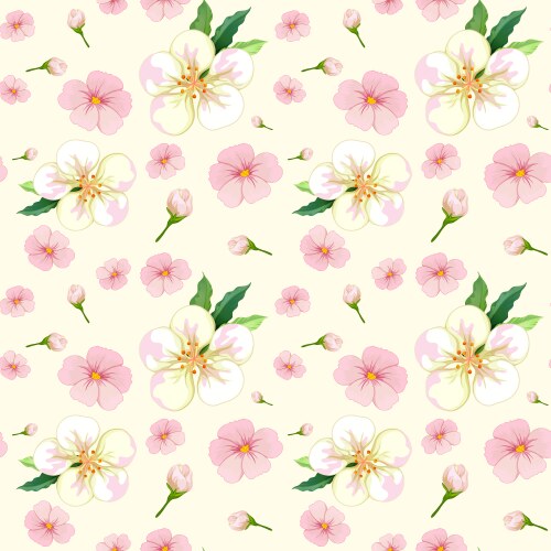 Cherry blossom seamless pattern Royalty Free Vector Image