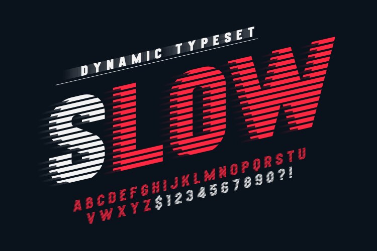 Dynamic alphabet design letters vector image