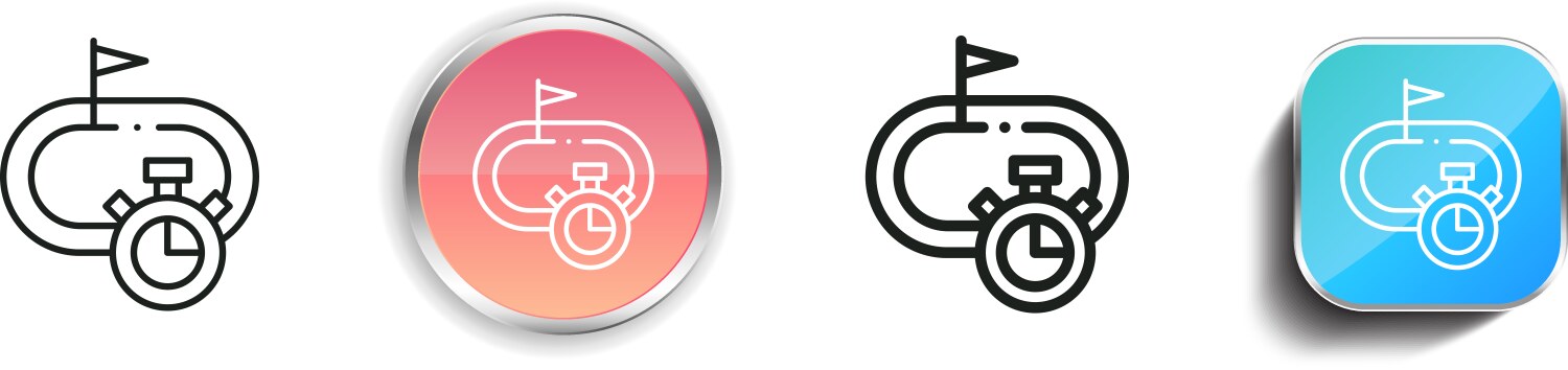 Laptime icon thin linear regular and button style vector image