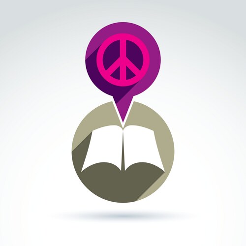 Peace concept open book with blank sheets placed Vector Image
