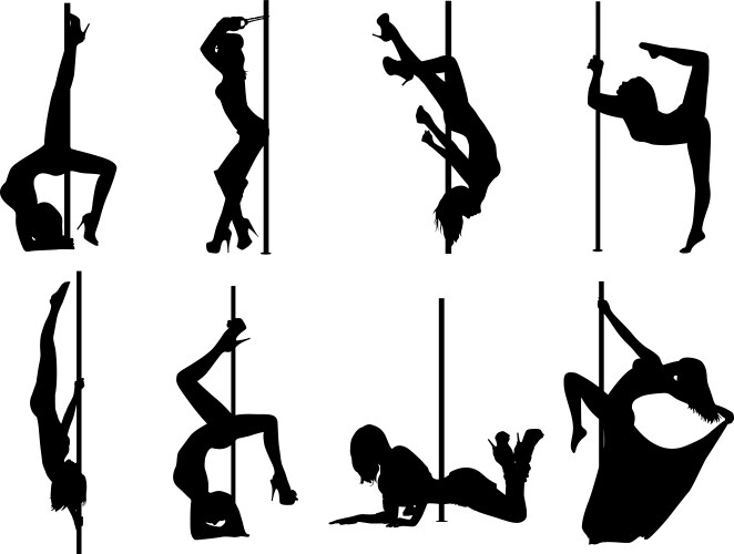 pole dance women vector