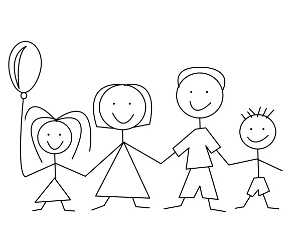 Cute Cartoon Family Illustration Vector Image
