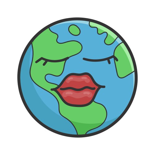Cute Female Earth Cartoon Vector Image