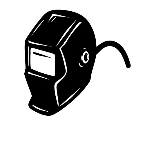 Welding Mask Icon - Black Helmet Vector Image
