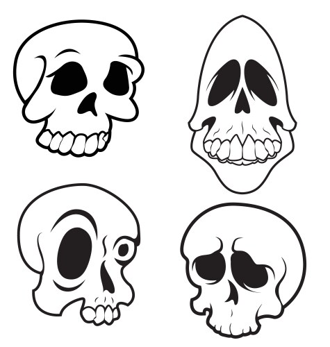 Colorful Skull Collection Vector Image