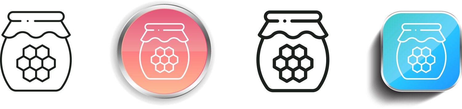Honey icon thin linear regular and button style vector image