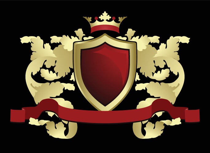Royal coat of arms - crown shield Royalty Free Vector Image