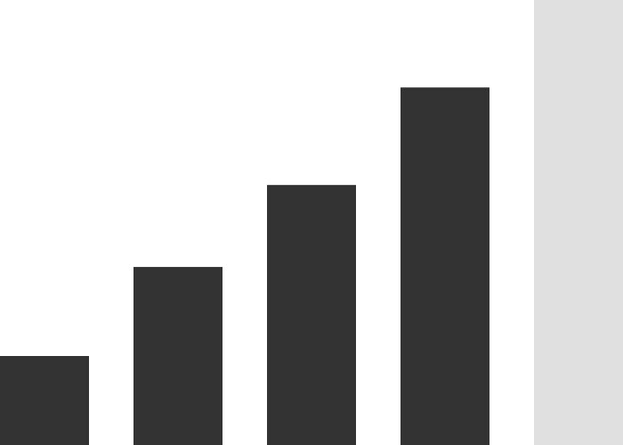 Simple bar chart with four increasing columns vector image