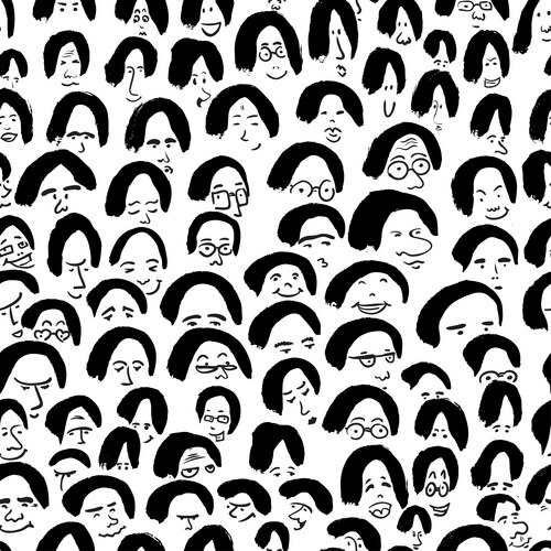 Artistic seamless pattern with crowd of people Vector Image