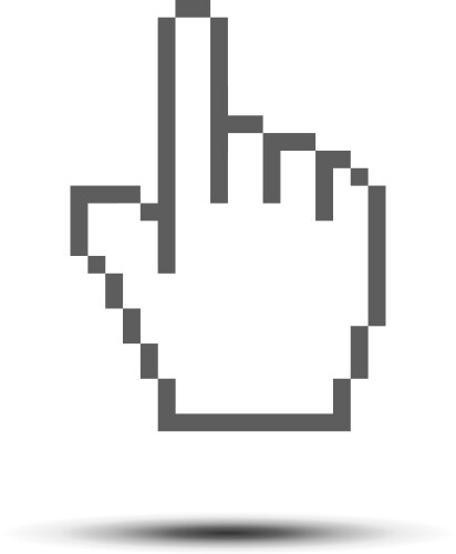 Cursor pointer icon template click finger pixel vector image