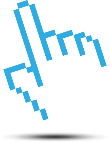 Cursor pointer icon template click finger pixel vector image