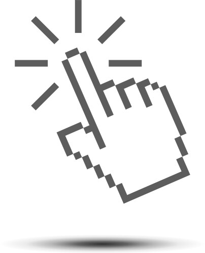 Cursor pointer icon template click finger pixel vector image