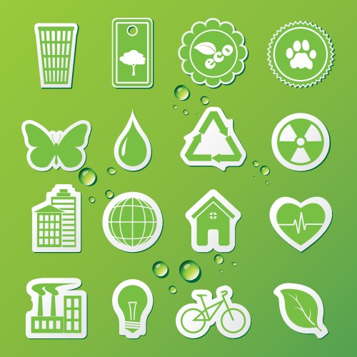 Ecology icons set Royalty Free Vector Image - VectorStock