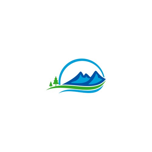 Mountain hill pine tree logo Royalty Free Vector Image