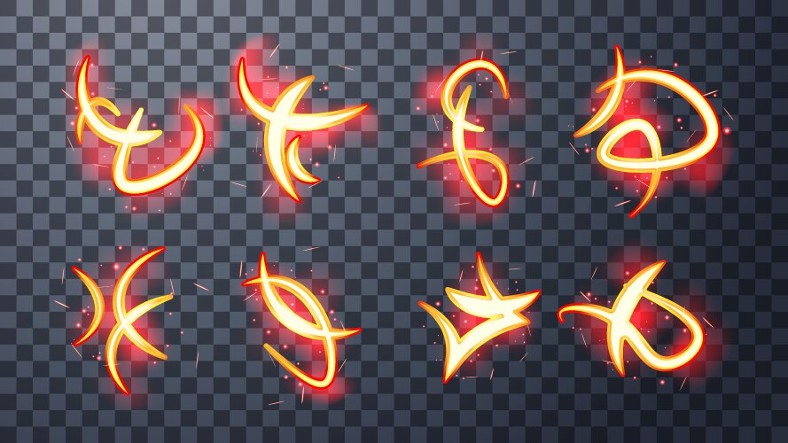 Watercolor fire star with neon counter Royalty Free Vector