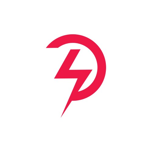 Red lightning icon in circle shape power Vector Image