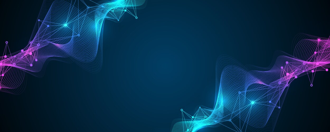 Abstract tech network connection dots digital vector image