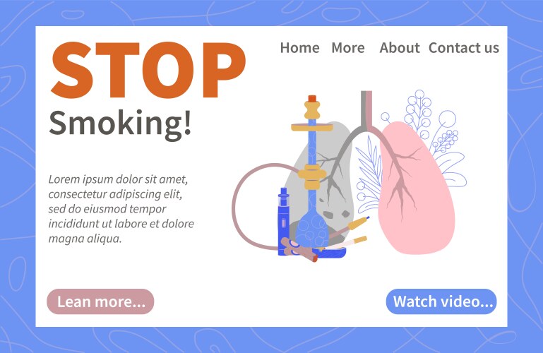 stop smoking landing page vector image