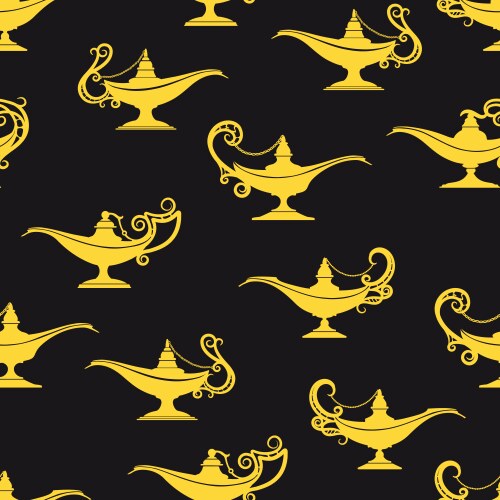 black and yellow magic lamps pattern vector image