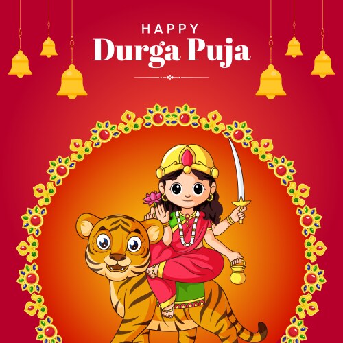 Happy durga puja banner design Vector Image