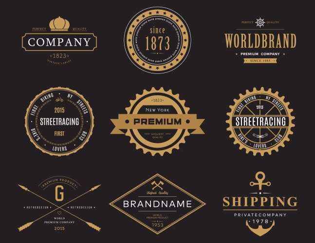 Retro banners and labels for company logotype Vector Image