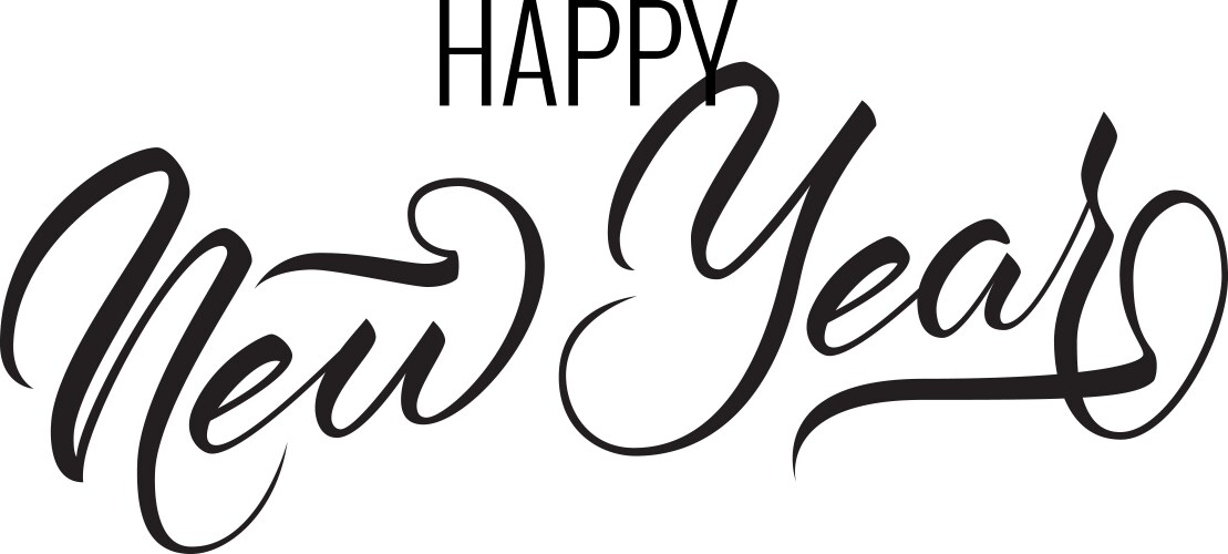 unique lettering happy new year for your projects vector image