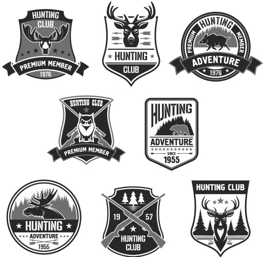Hunting Adventure Badges Vector Image