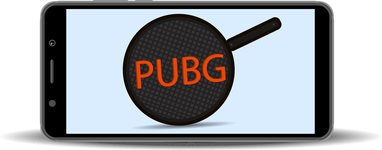 popular video game pubg on smartphone screen vector image