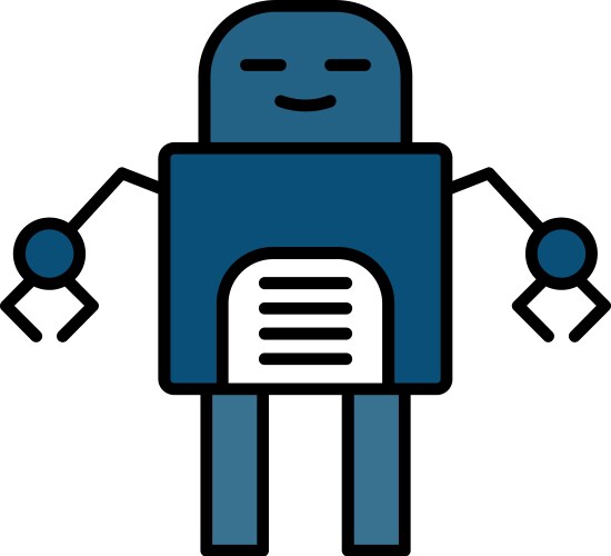 Robot line filled icon design Vector Image