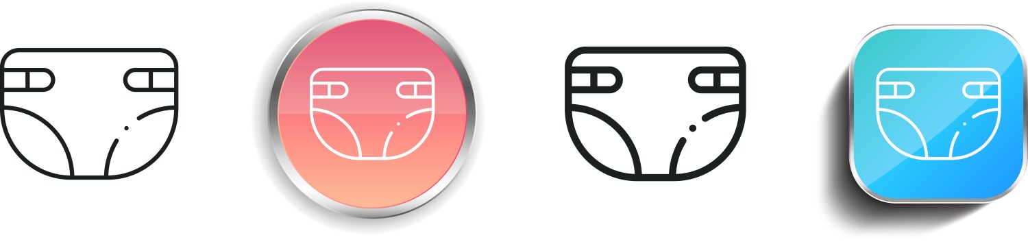 Diaper icon thin linear regular and button style vector image