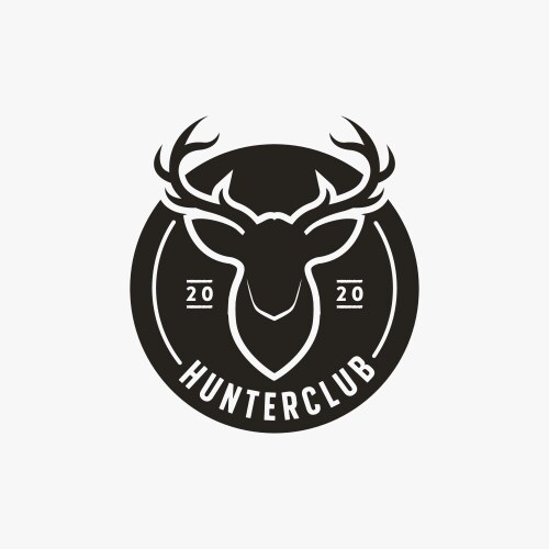 Deer elk hunter badge emblem logo Vector Image