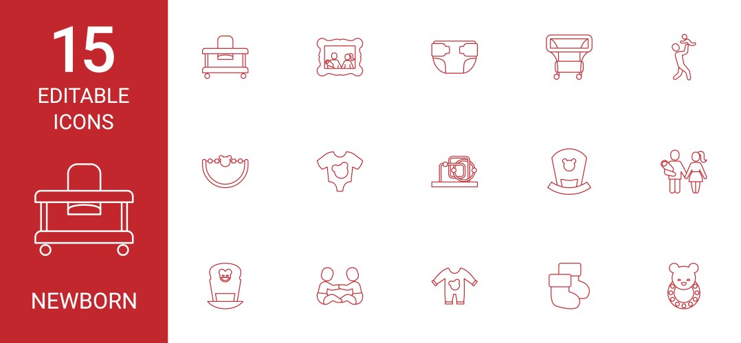 15 newborn icons vector