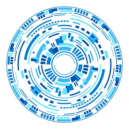 Abstract technology round frame Royalty Free Vector Image