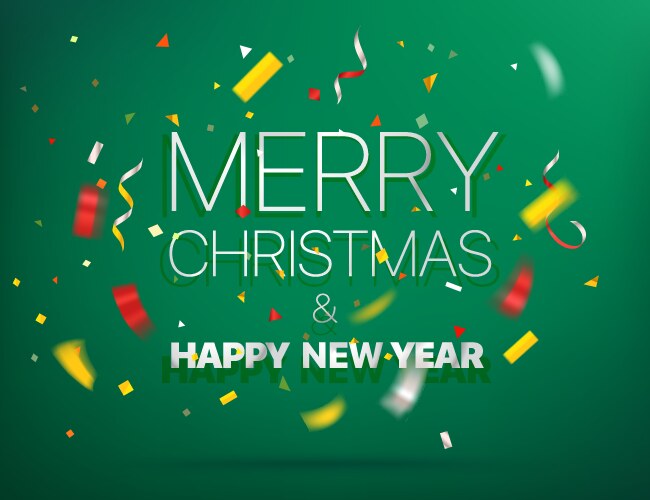 Merry christmas and happy new year greeting card vector image