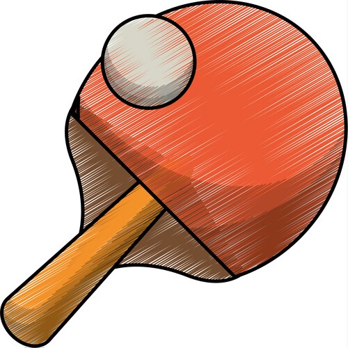 Drawing racket ball ping pong game Vector Image