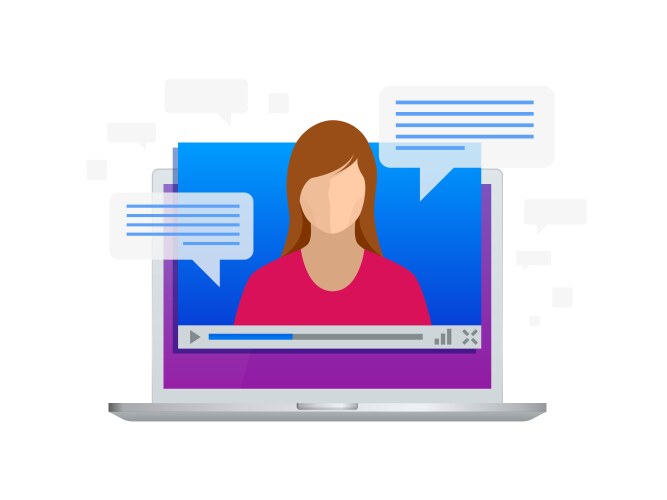 Stream View Display Isometric video streaming view lessons Royalty Free Vector