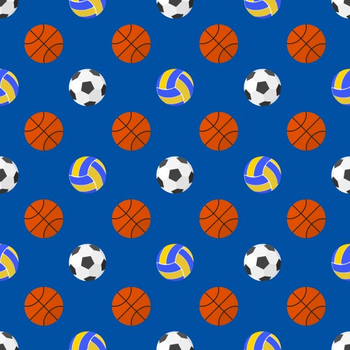 Sports balls seamless pattern background Vector Image