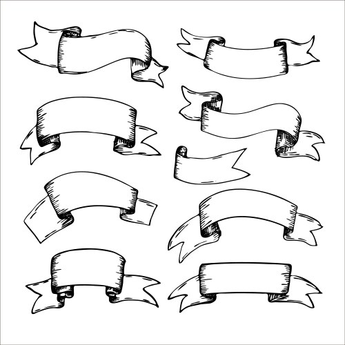 Hand-drawn banners set Royalty Free Vector Image