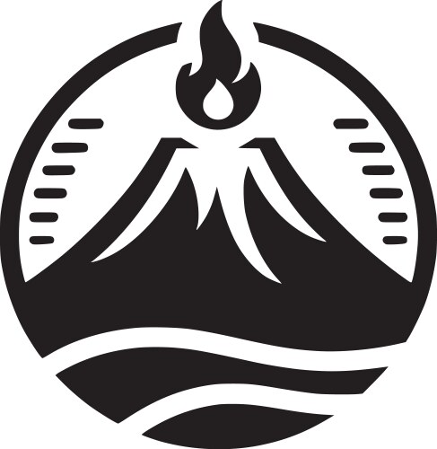Volcanic Power Emblem Vector Image