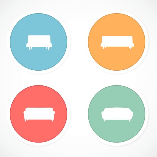 Furniture icons - sofa vector image