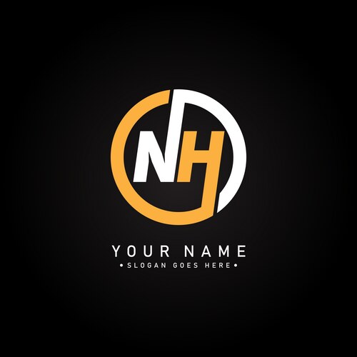 NH Monogram Logo - Minimal & Modern Vector Image
