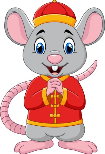 Chinese New Year Rat Greeting Vector Image