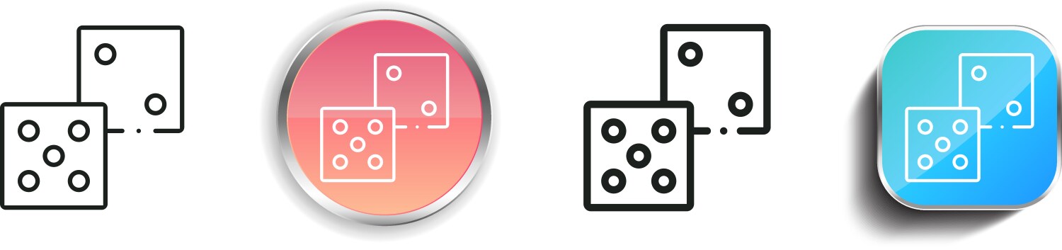 Dices icon thin linear regular and button style vector image