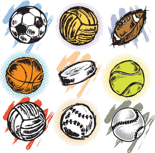 Child's Sports Drawings Vector Image