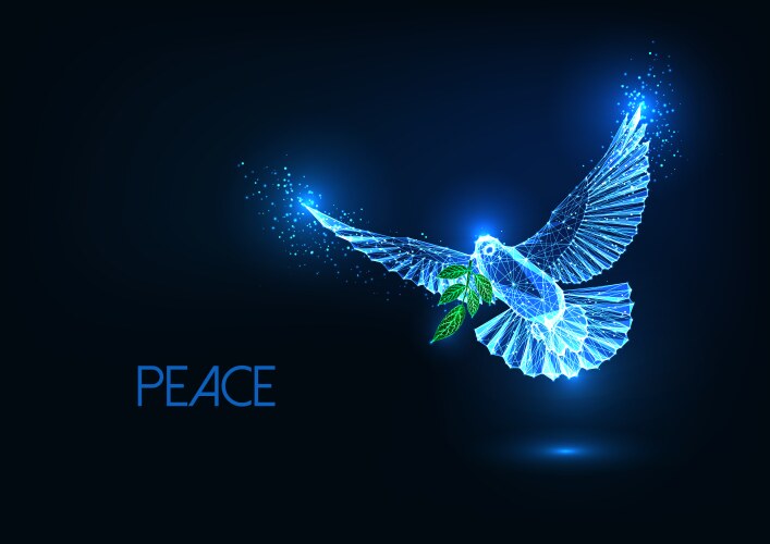 Futuristic peace concept with glowing low vector image